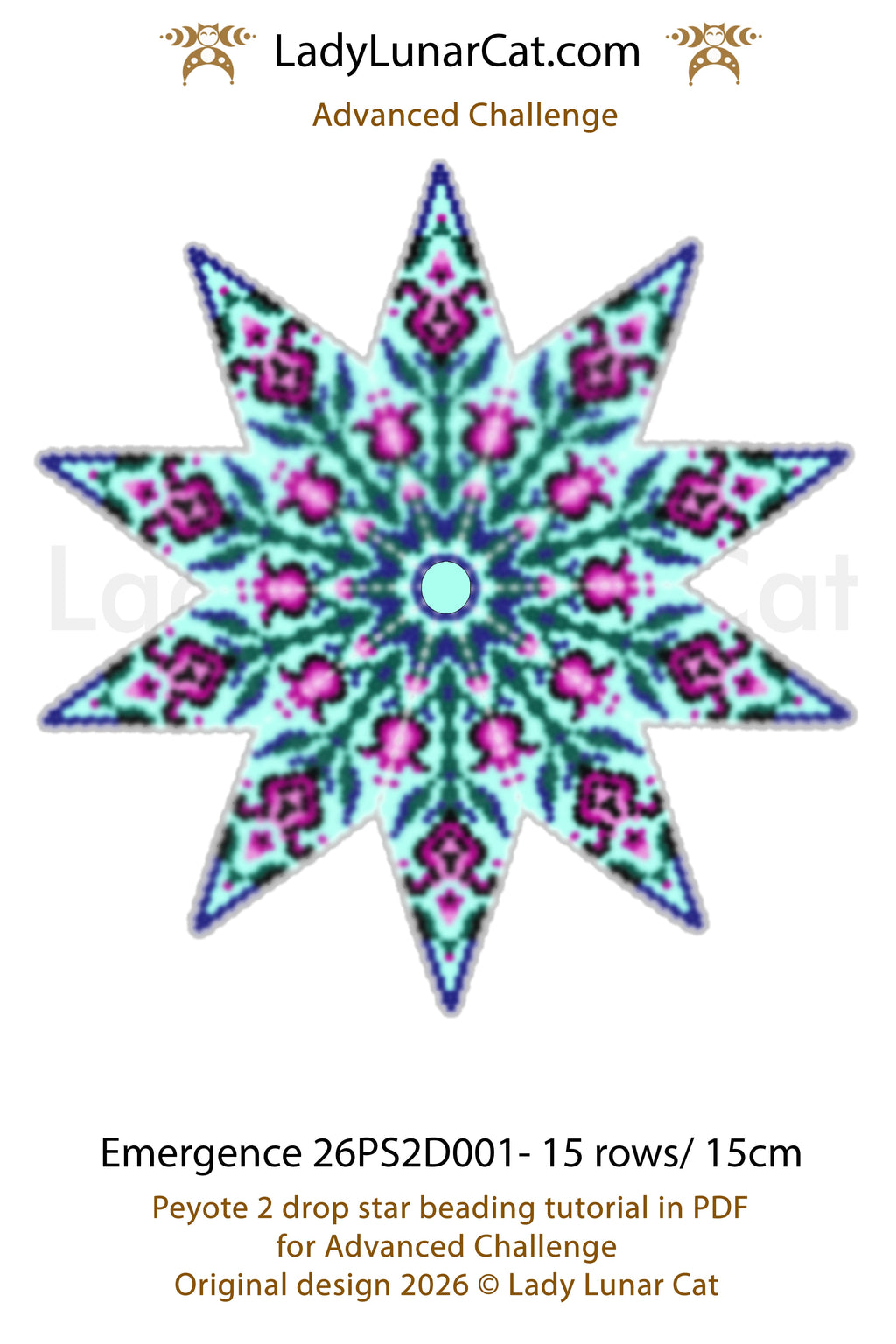 Hearts basic peyote 2 drop star pattern for beading - Beginner-Friendly tutorial (Copy) LadyLunarCat