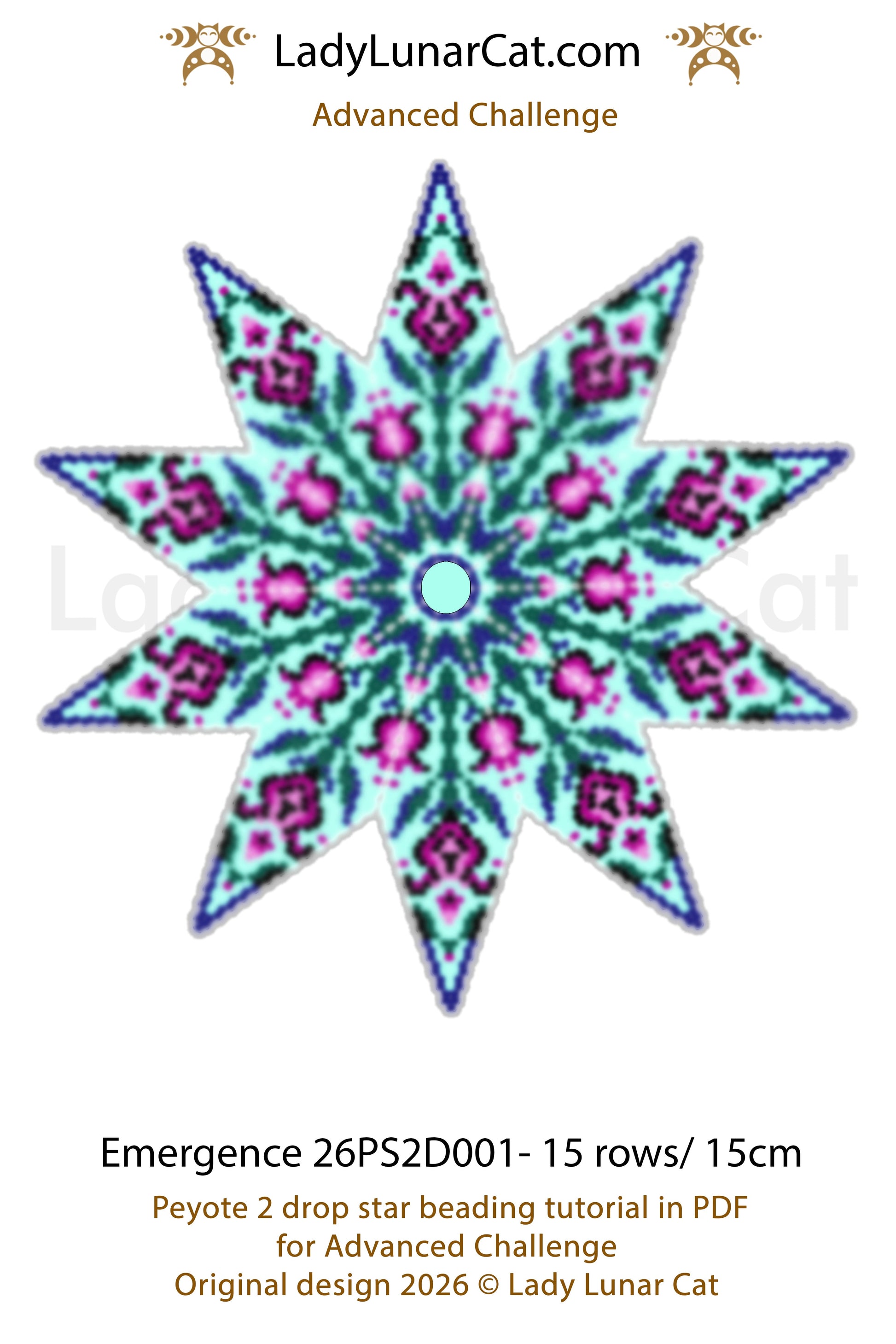 Hearts basic peyote 2 drop star pattern for beading - Beginner-Friendly tutorial (Copy) LadyLunarCat