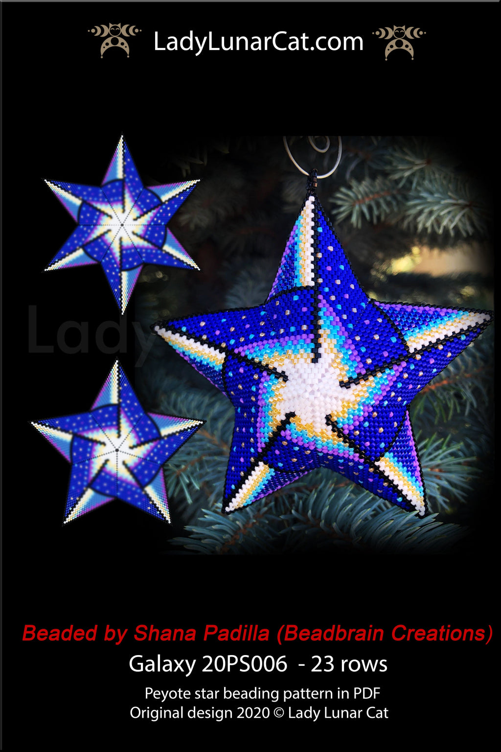 Peyote star patterns for beading celestial Galaxy 20PS006 LadyLunarCat