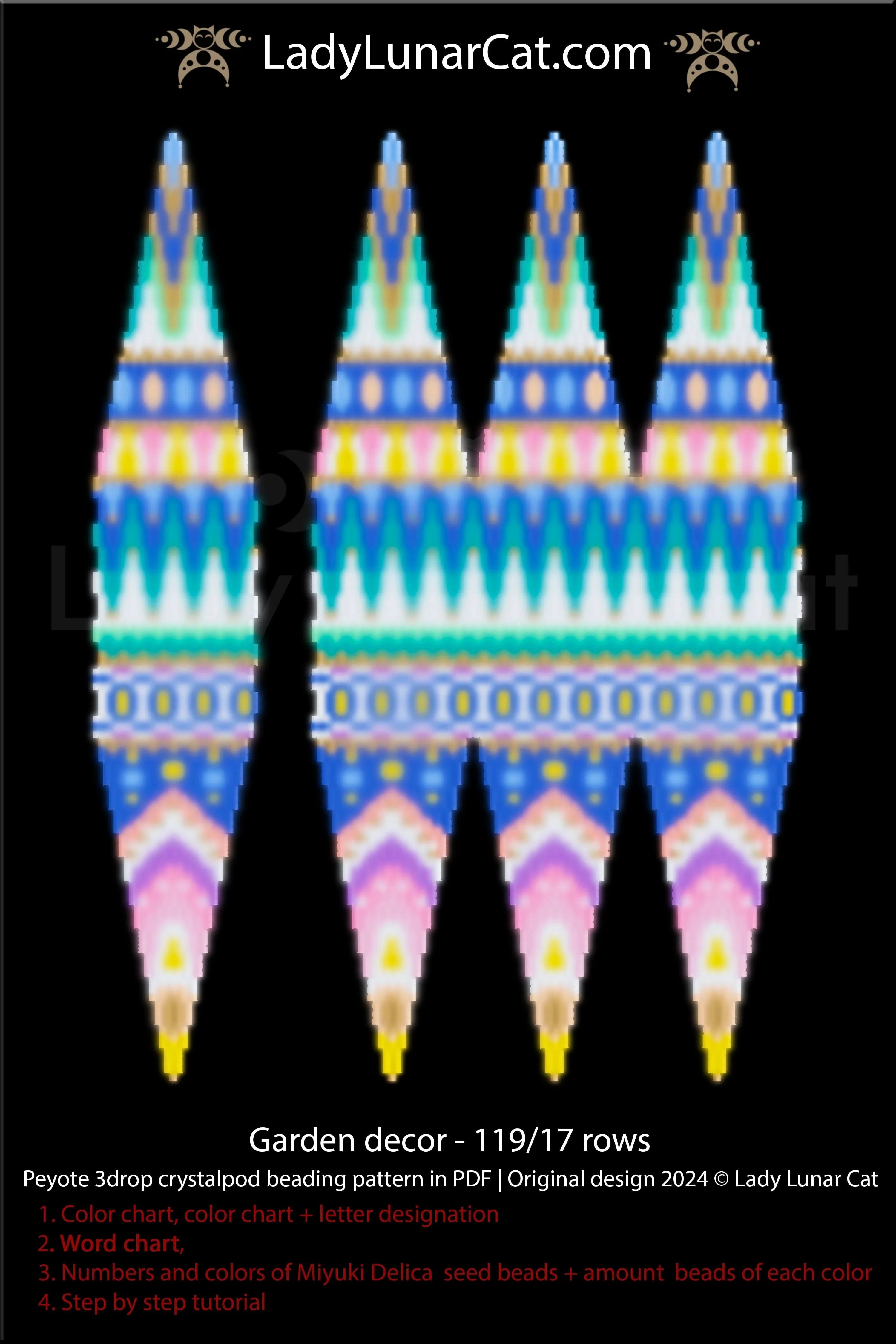 Garden Decor beaded pod detail - 3D crystalpod ornament Miyuki Delica 12 colors LadyLunarCat