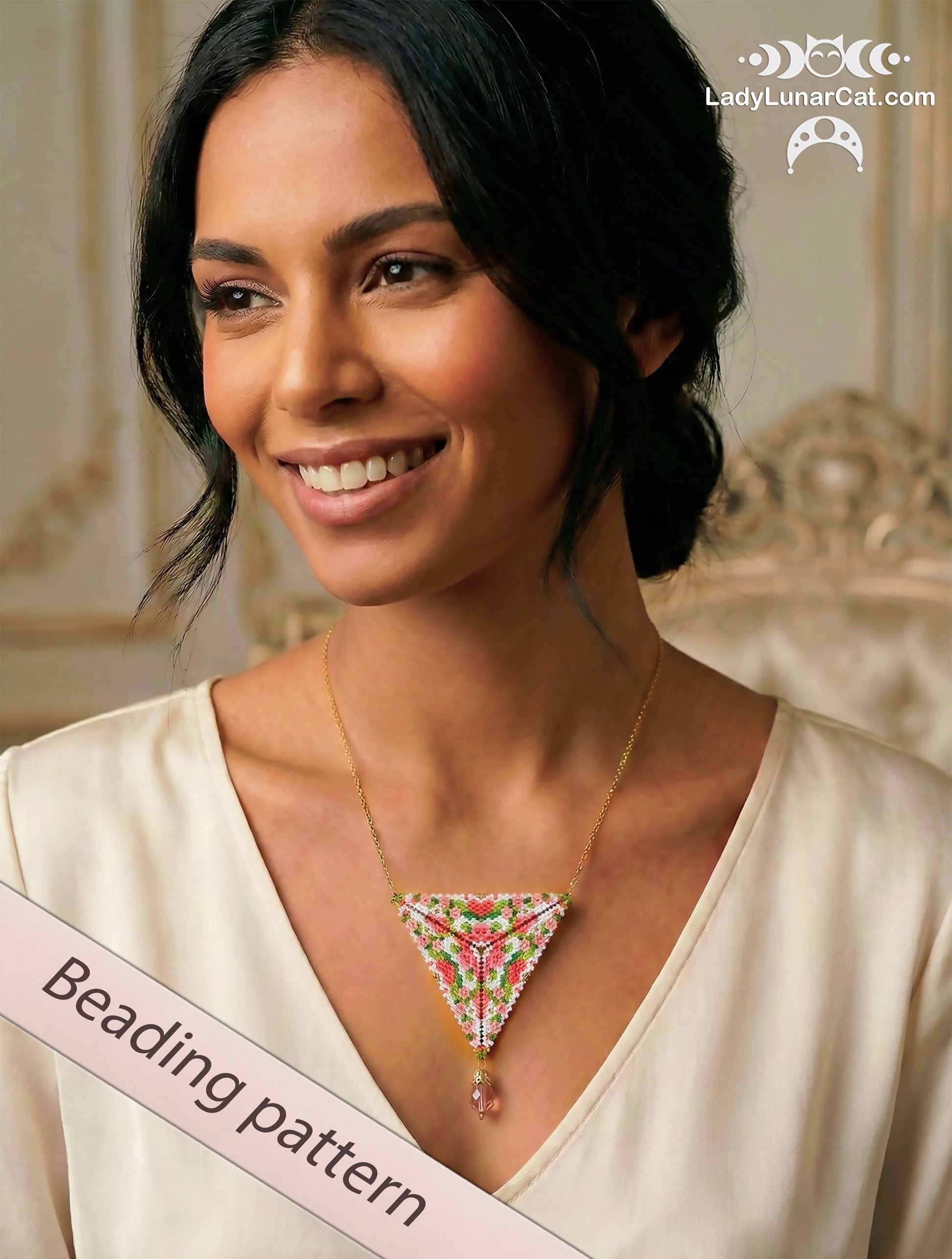 Peyote triangle pattern for beading Mia 19PT001 LadyLunarCat