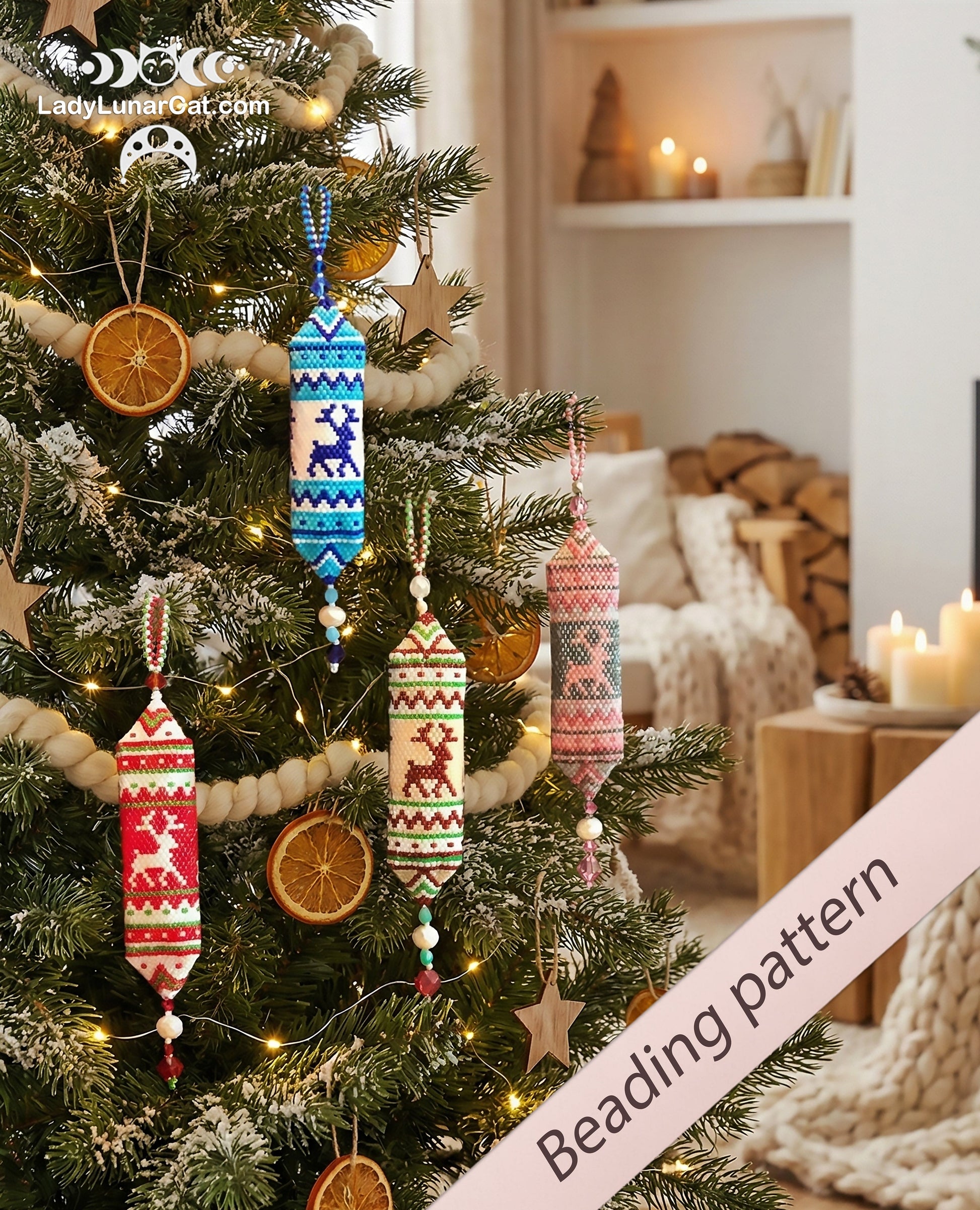 3d peyote pod pattern or crystalpod pattern for beading Deer 20PCP005 LadyLunarCat