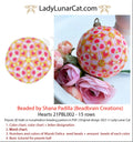 Hearts beaded icosahedron ball — Valentine's Day love ornament peyote beading LadyLunarCat