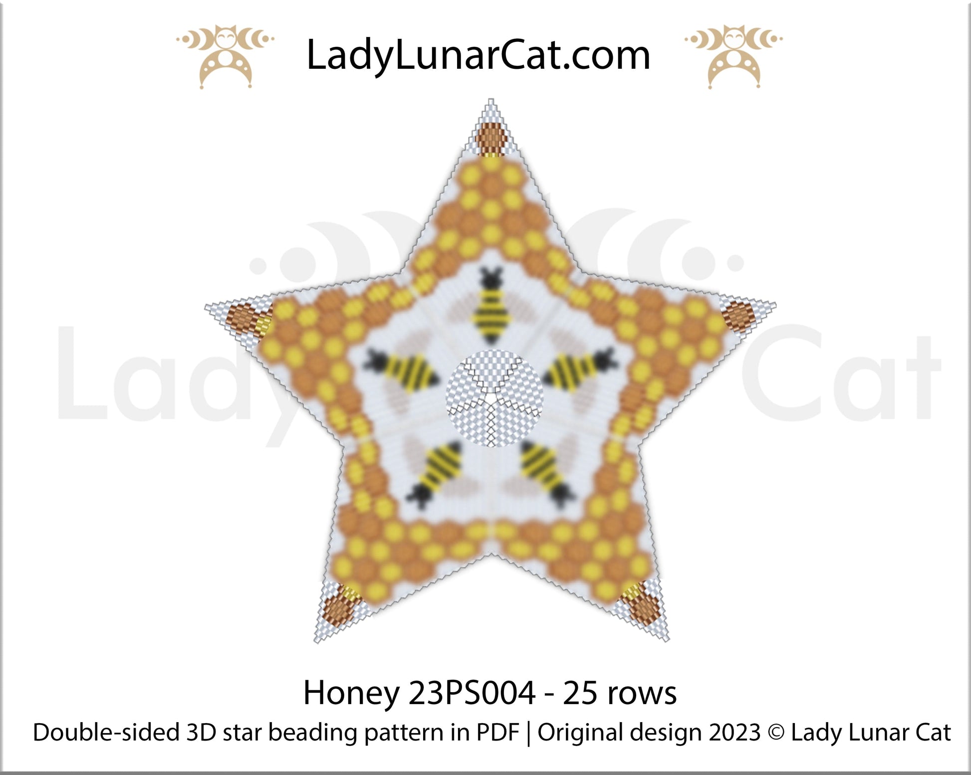 Copy of Peyote star pattern for beading - Summer 23PS00314 rows LadyLunarCat