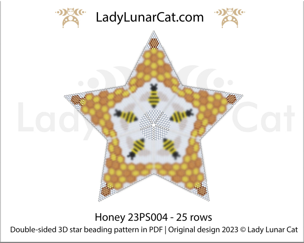 Copy of Peyote star pattern for beading - Summer 23PS00314 rows LadyLunarCat