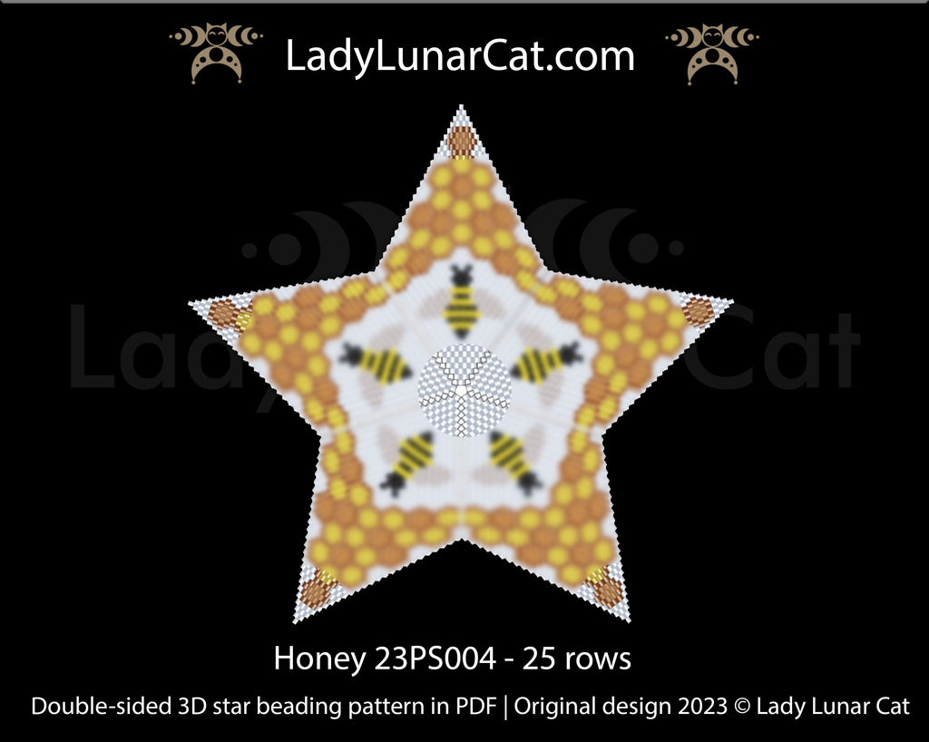 Copy of Peyote star pattern for beading - Summer 23PS00314 rows LadyLunarCat
