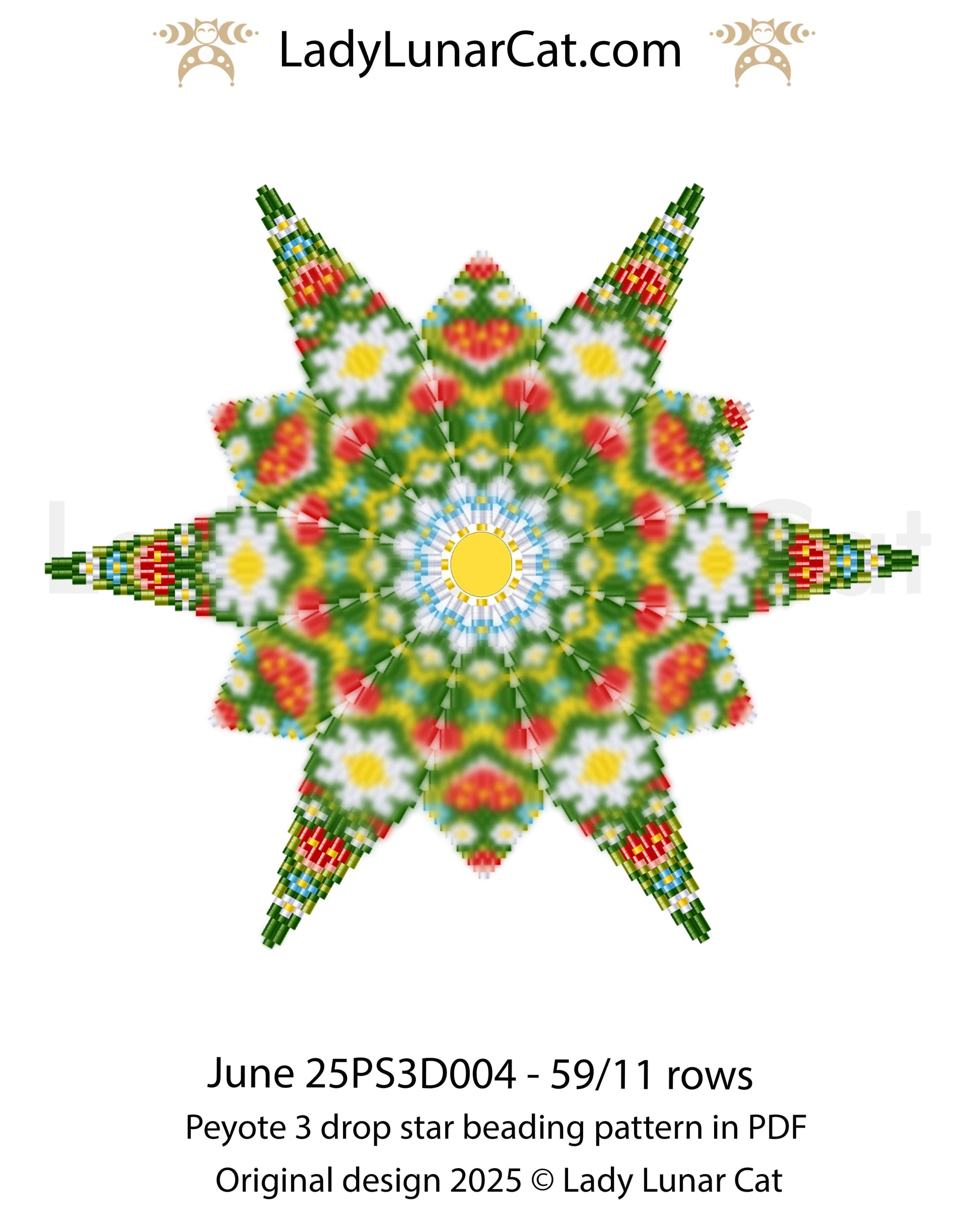 Elegant peyote 3 drop star pattern for beading - Beginner-Friendly tutorial (Copy) LadyLunarCat
