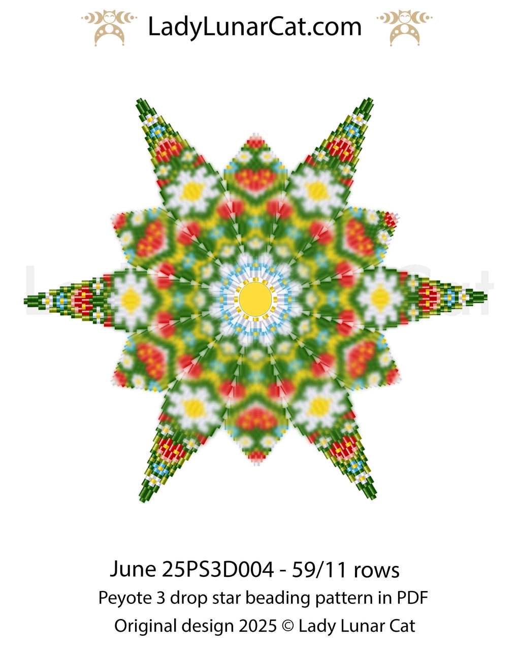 Elegant peyote 3 drop star pattern for beading - Beginner-Friendly tutorial (Copy) LadyLunarCat