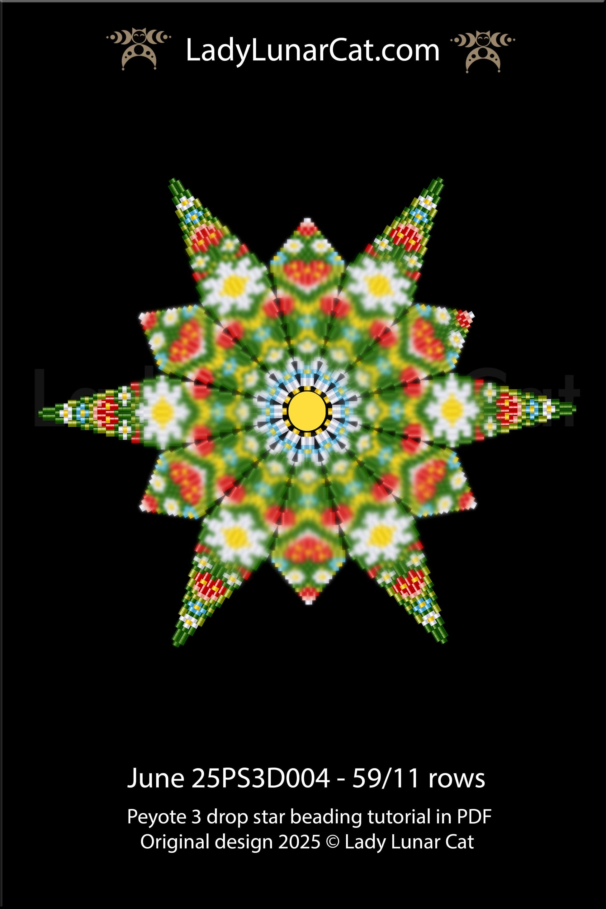 Elegant peyote 3 drop star pattern for beading - Beginner-Friendly tutorial (Copy) LadyLunarCat