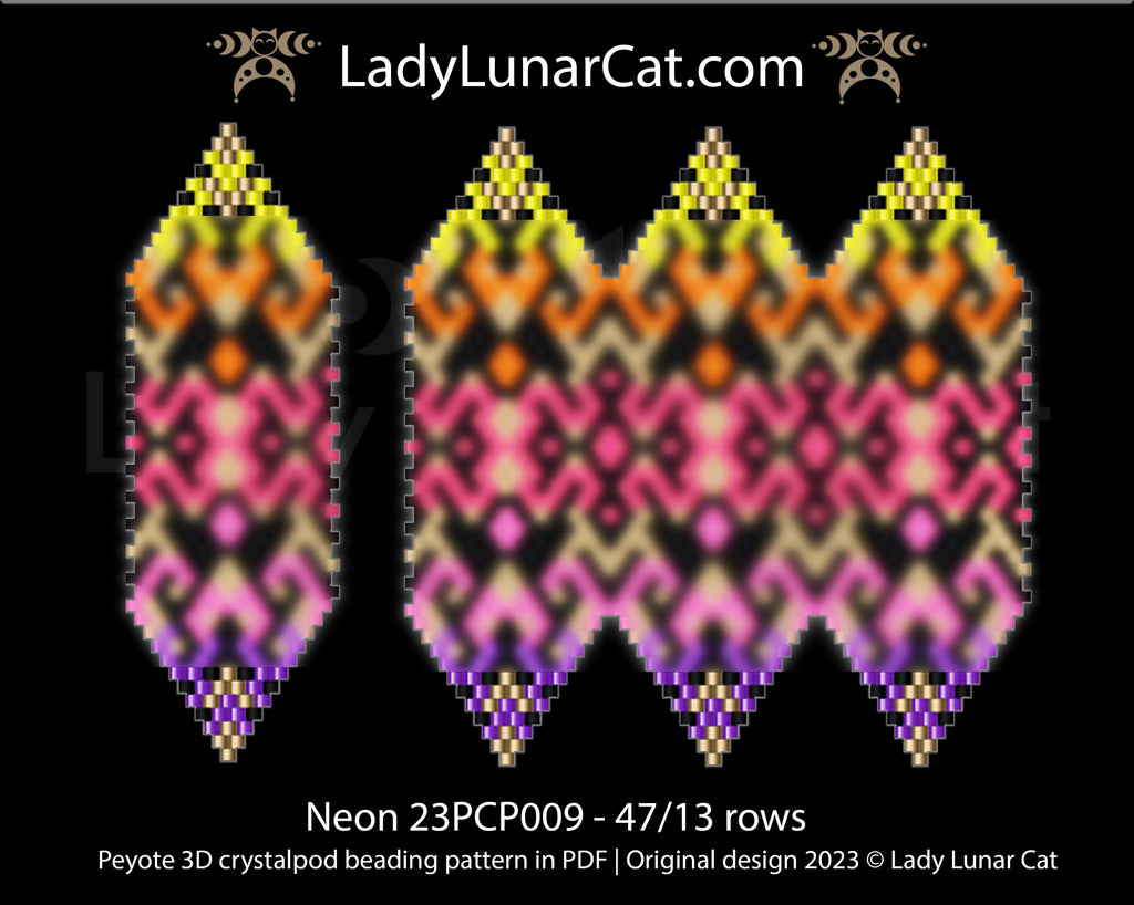 Peyote pod pattern or crystalpod pattern for beading LadyLunarCat
