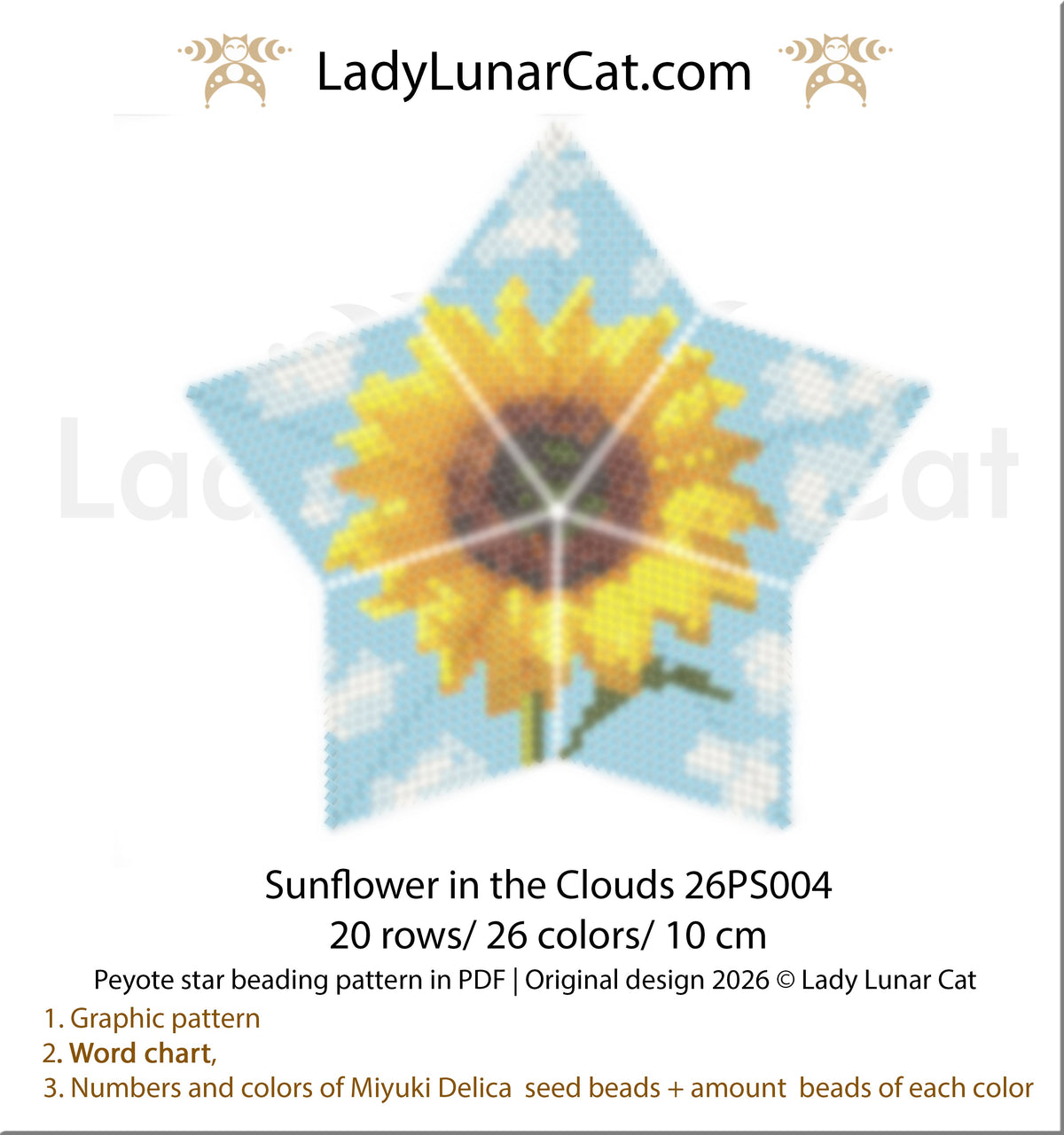 Velvet Nightfall 3D Peyote Star Beading Pattern PDF (Copy) LadyLunarCat