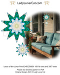 Lotus of the Lunar Pond beaded star pattern - large peyote 2 drop star 60 rows beginner PDF LadyLunarCat