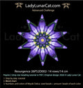 Resurgence Floral Peyote 2 Drop Star 26PS2D002 — finished beaded star, front view, Lady Lunar Cat