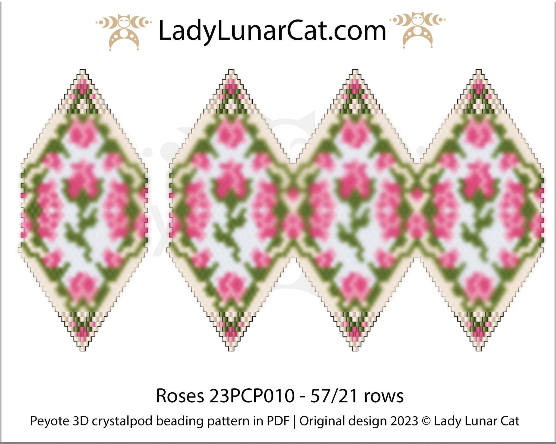 Copy of Peyote pod pattern or crystalpod pattern for beading Neon 23PCP009 LadyLunarCat