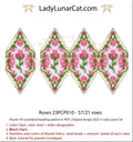 Roses peyote crystalpod pattern - 3D pod 57 beads 5 colors blush pink PDF LadyLunarCat