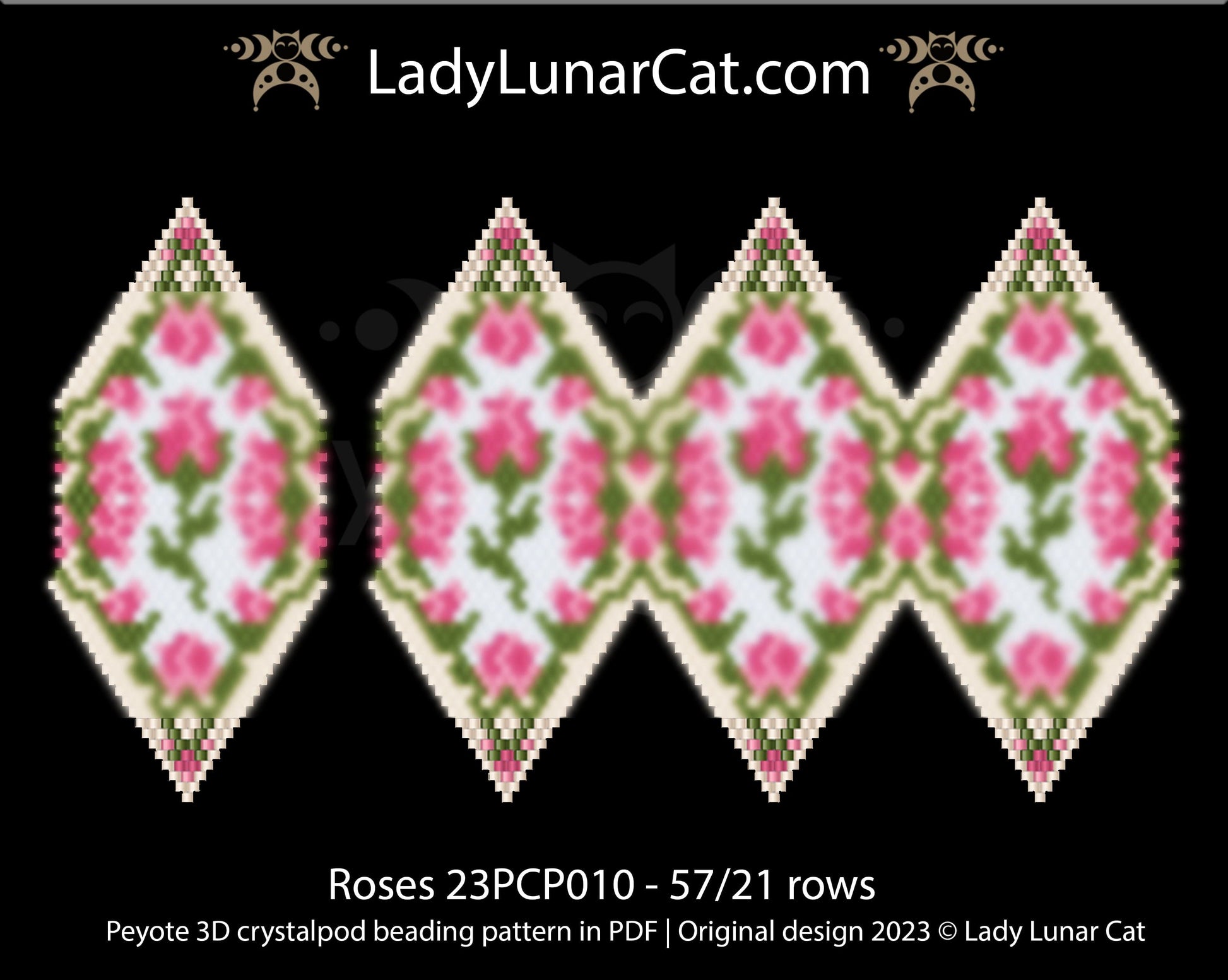 Copy of Peyote pod pattern or crystalpod pattern for beading Neon 23PCP009 LadyLunarCat