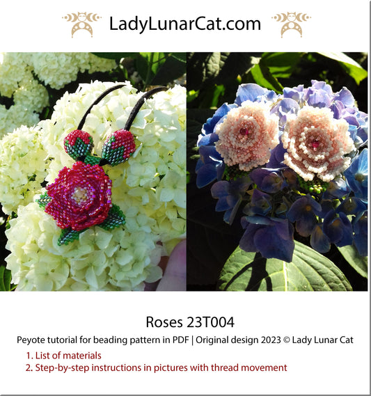 Copy of Beading tutorial Sakura flowers 23T002 Step by step instruction LadyLunarCat