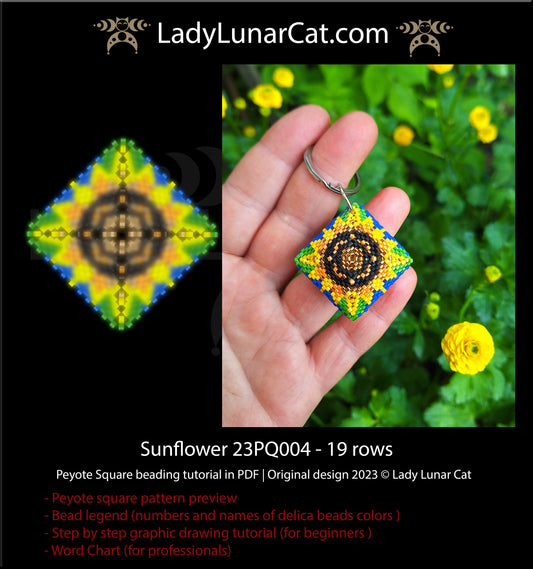 Peyote square pattern for beading Samira 23PQ004 (Suitable for beginners) LadyLunarCat