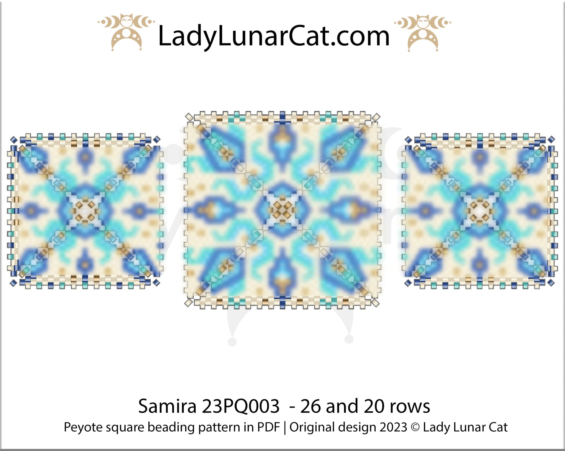 Peyote square pattern for beading Samira 23PQ003 LadyLunarCat