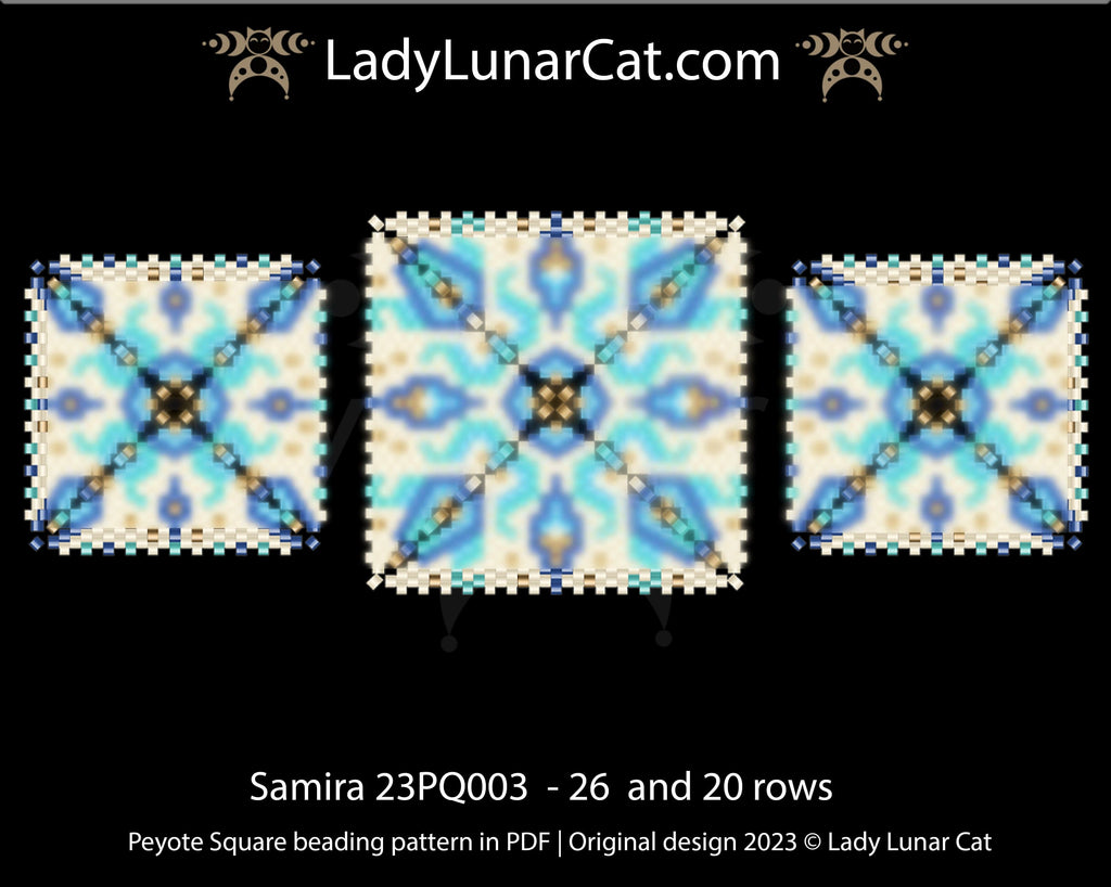 Peyote square pattern for beading Samira 23PQ003 LadyLunarCat
