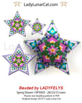 Spring Dream peyote star set - 3 sizes 15+23+28 rows 8 colors floral mandala PDF LadyLunarCat