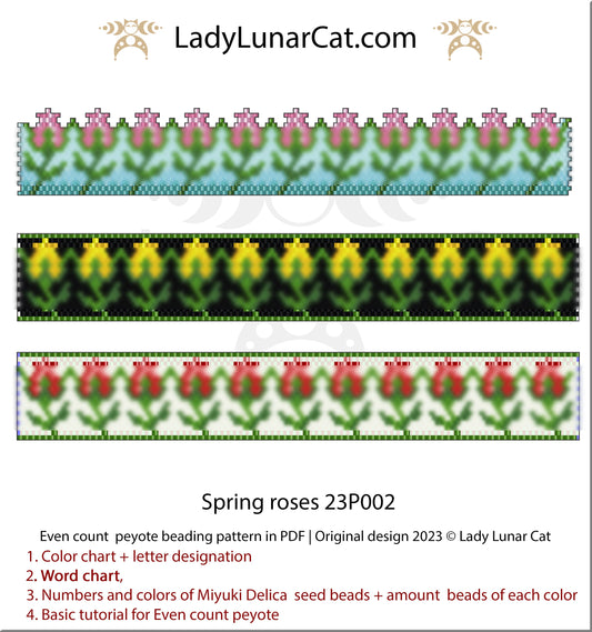 Copy of Even count peyote bracelet pattern Arcadia 22P003 LadyLunarCat