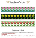 Spring Roses peyote bracelet - 89x18 beads 3 colorways 11+5+5 colors floral PDF LadyLunarCat