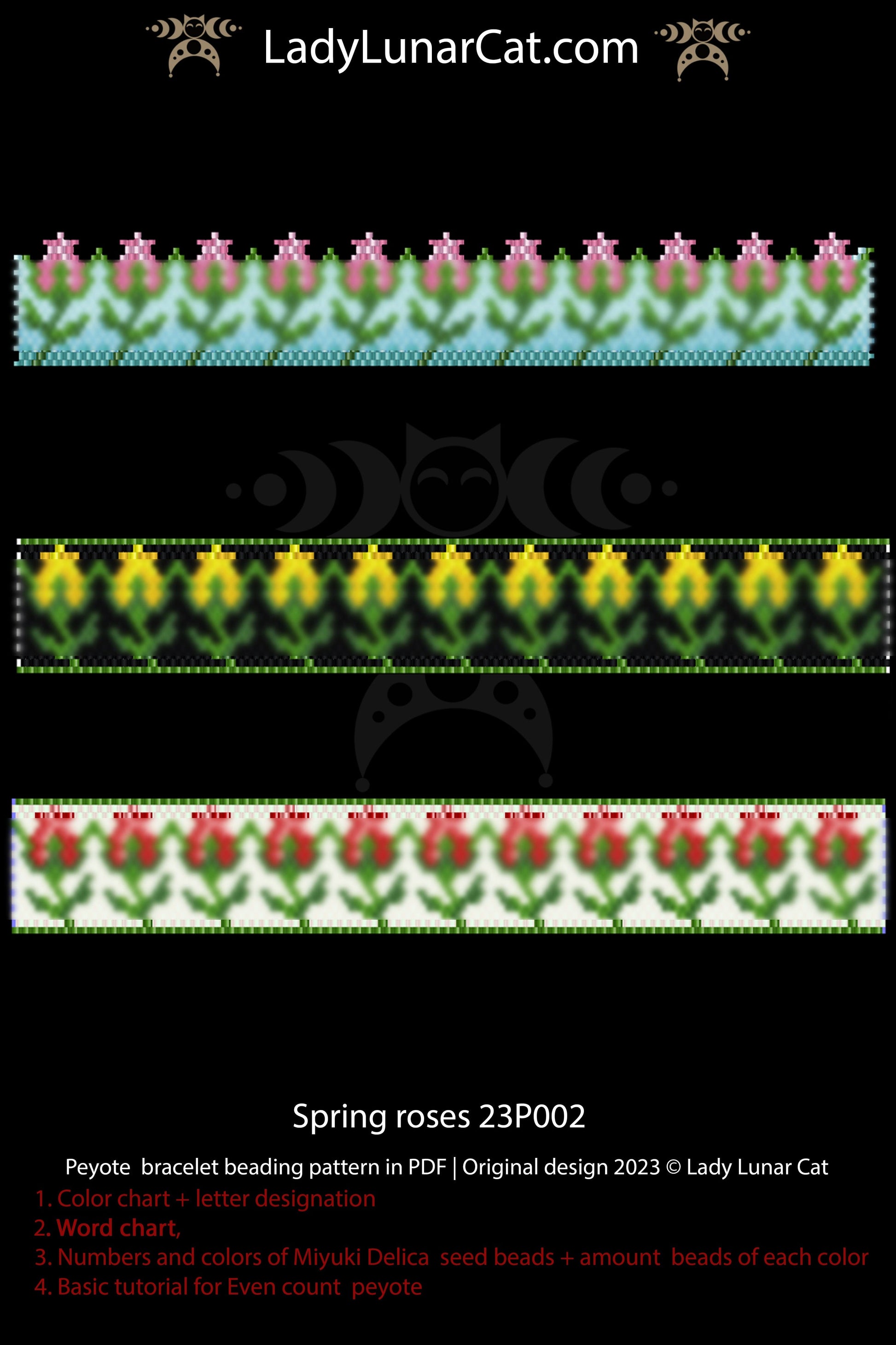 Copy of Even count peyote bracelet pattern Arcadia 22P003 LadyLunarCat