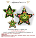 Strawberry peyote star pattern PDF by Lady Lunar Cat — 3D beaded star 18PS022