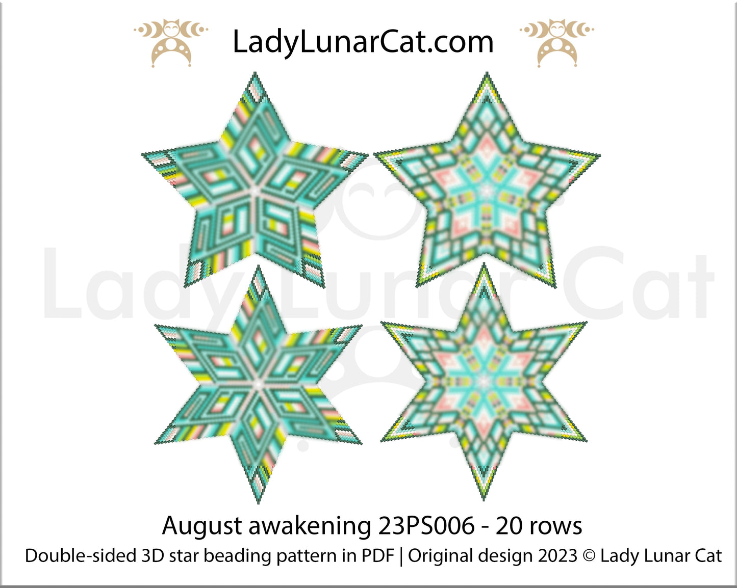 Copy of Peyote star pattern for beading - Summer 23PS00314 rows LadyLunarCat