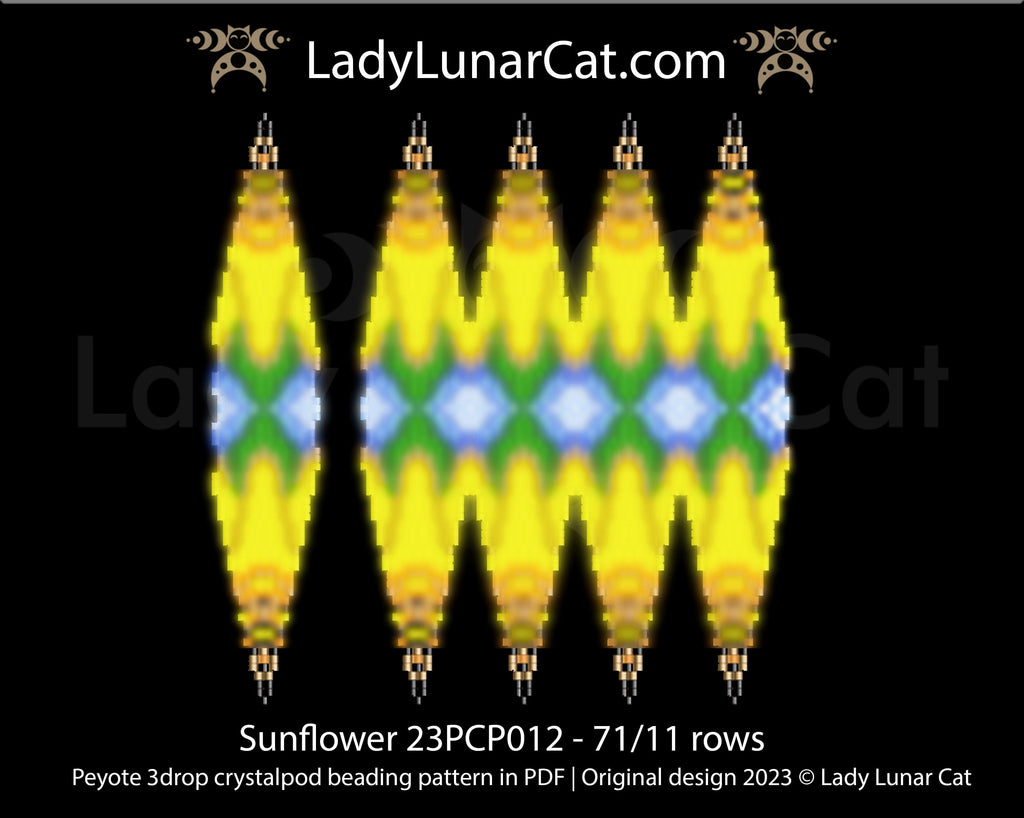 Copy of Peyote 3drop pod pattern or crystalpod pattern for beading Easter 23PCP006 LadyLunarCat