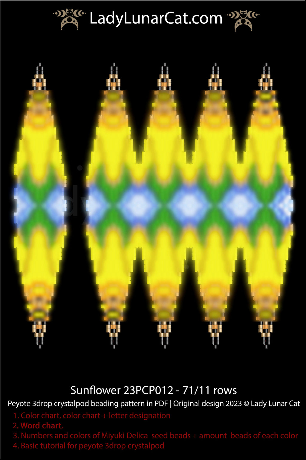 Copy of Peyote 3drop pod pattern or crystalpod pattern for beading Easter 23PCP006 LadyLunarCat