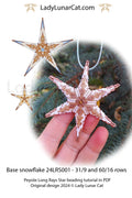 Base Snowflake Long Rays Star pattern - peyote 2 sizes beginner PDF LadyLunarCat