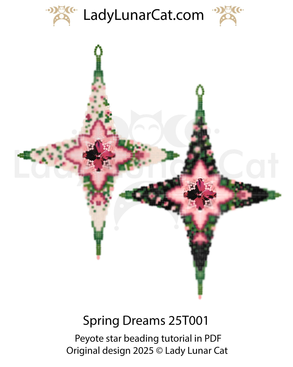 Spring Dreams beaded star lifestyle - finished floral pendant necklace LadyLunarCat