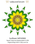 Sunflower beaded star pattern - peyote 3 drop star 11 rows beginner PDF LadyLunarCat