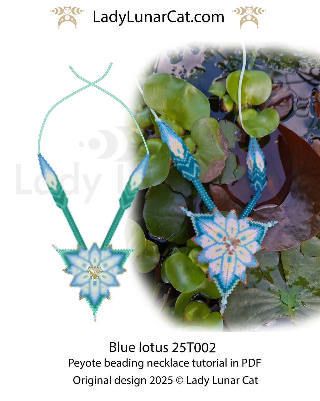 Blue lotus beading tutorial for begginers LadyLunarCat
