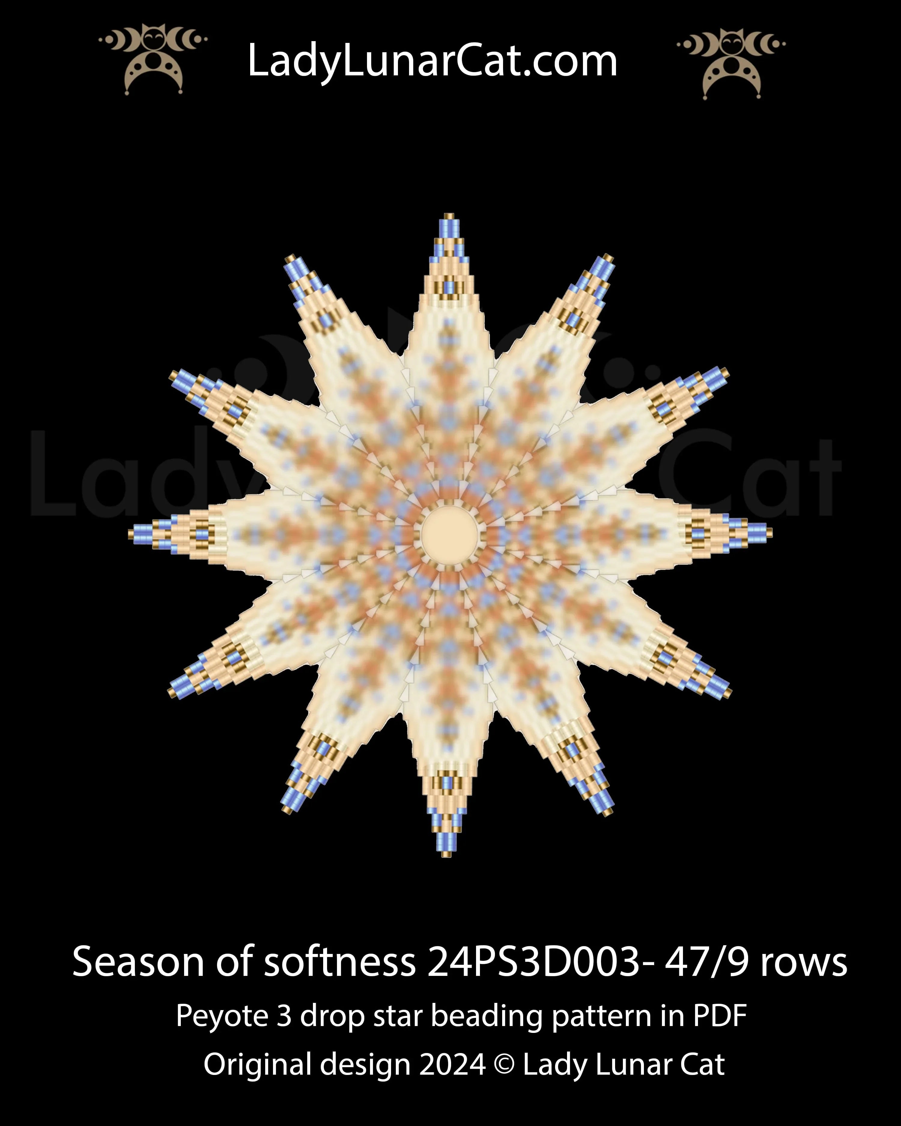 Season of Softness peyote star - word chart and color legend included PDF LadyLunarCat