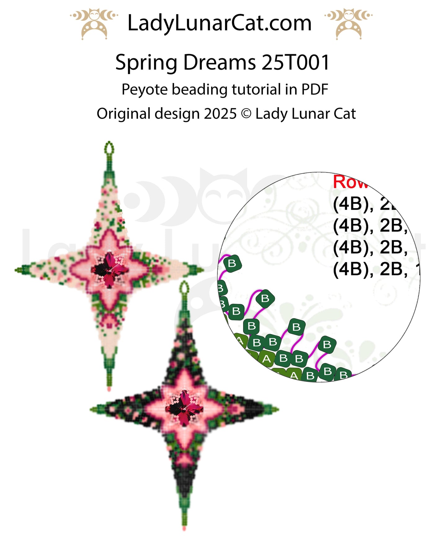 Spring Dreams peyote star tutorial for begginers LadyLunarCat