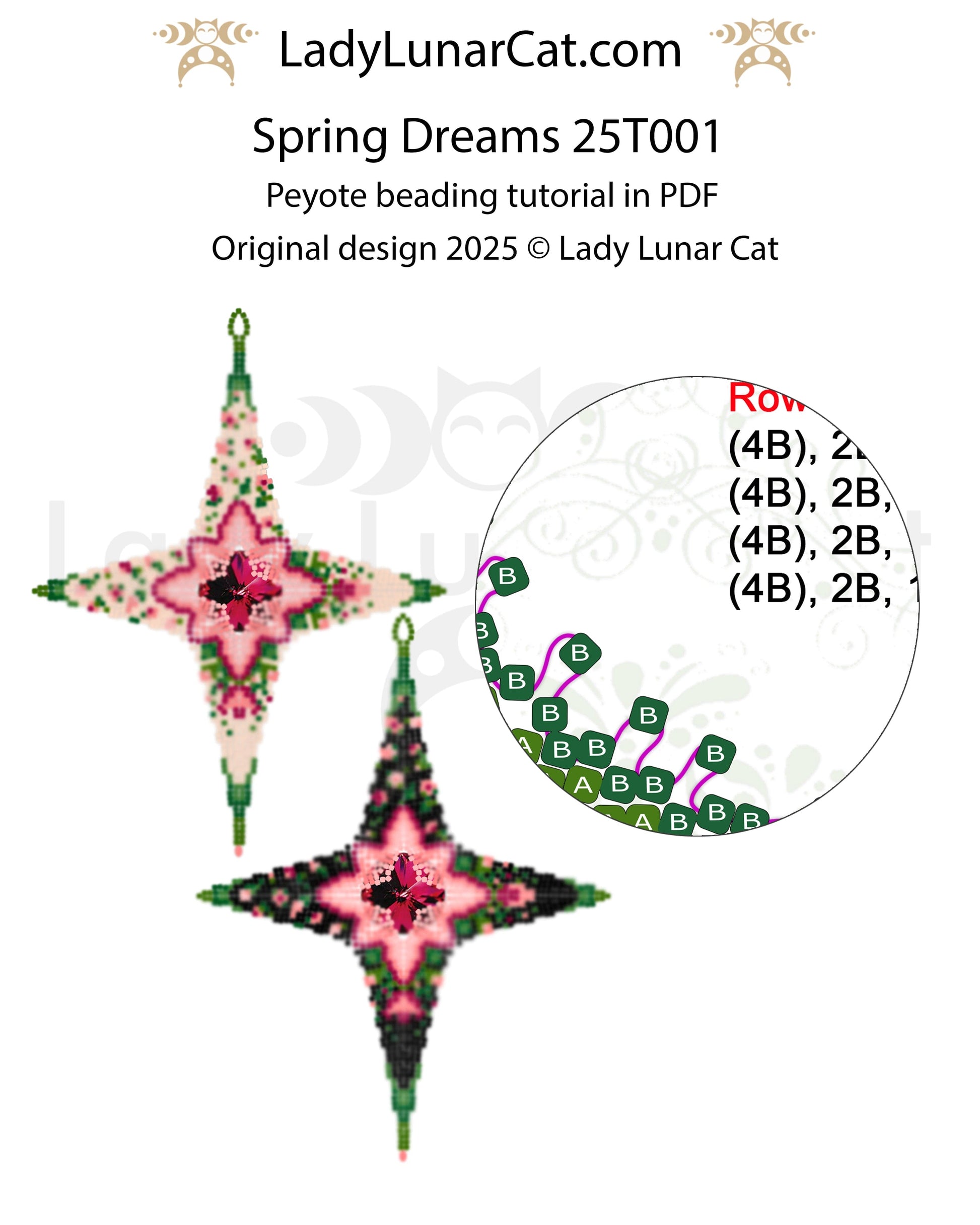 Spring Dreams peyote star tutorial for begginers LadyLunarCat
