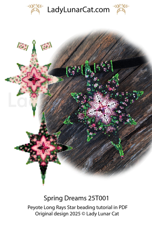 Flower Star basic peyote tutorial for beading begginers LadyLunarCat