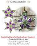 Grape peyote star - 37 beads 19 rows 7 colors fruit nature PDF LadyLunarCat