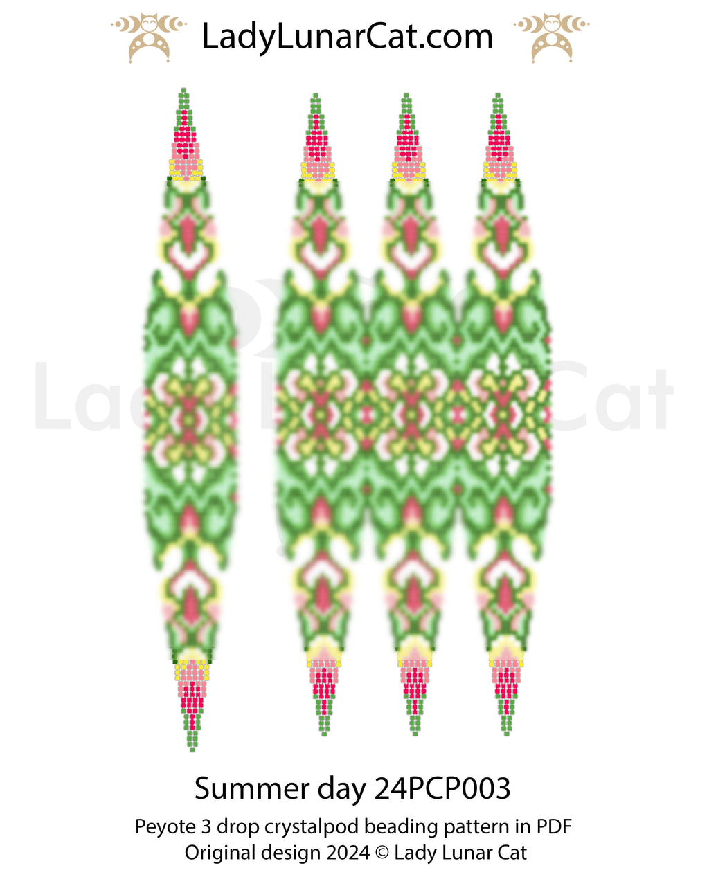 Peyote 3drop pod pattern or crystalpod pattern for beading Garden decor (Copy) LadyLunarCat