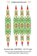 Summer Day peyote crystalpod pattern - 3D beaded pod ornament vibrant summer design LadyLunarCat