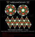 Wild Strawberry peyote 3D ball pattern - icosahedron 11 rows 7 colors PDF LadyLunarCat