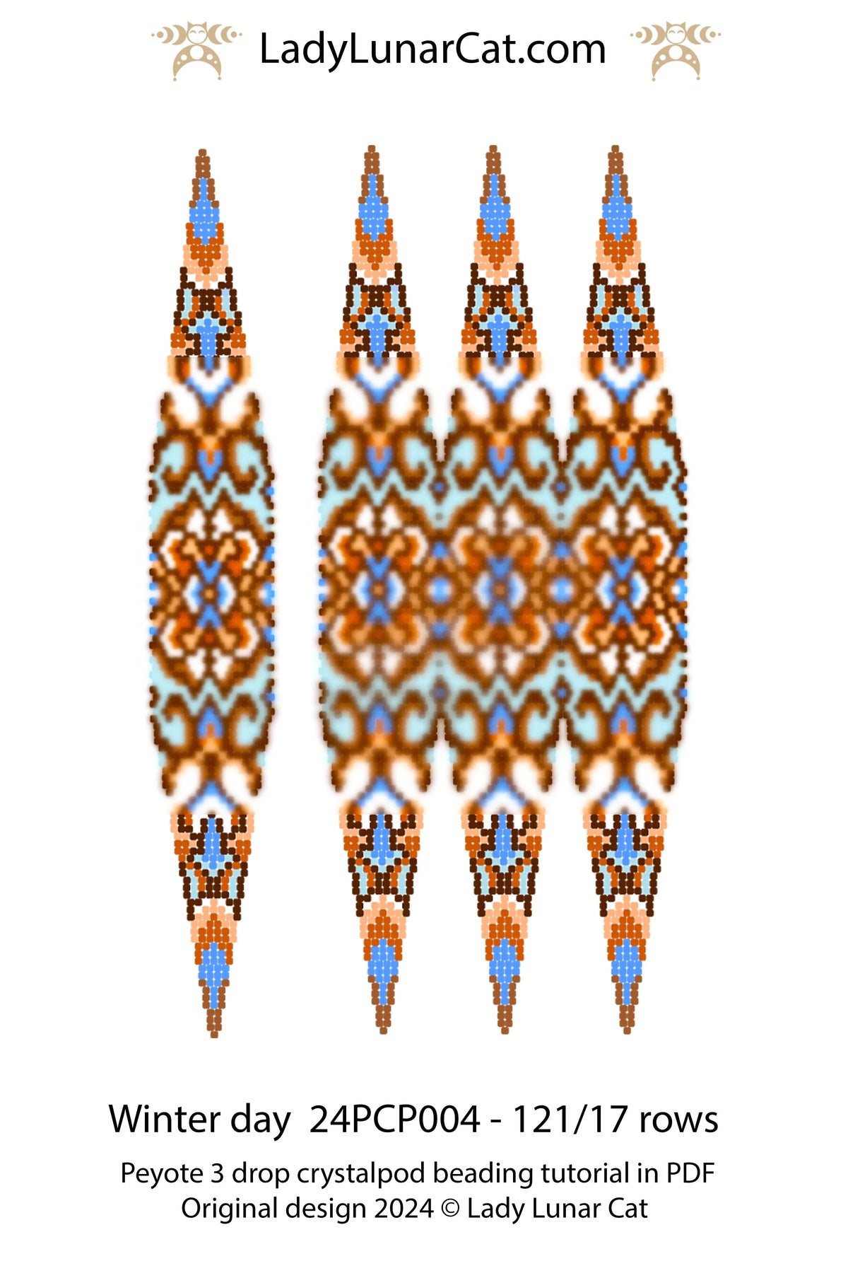 Winter Day beaded pod pattern - word chart and color legend included PDF LadyLunarCat