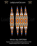 Winter Day peyote crystalpod pattern - 3D beaded pod ornament abstract winter design LadyLunarCat