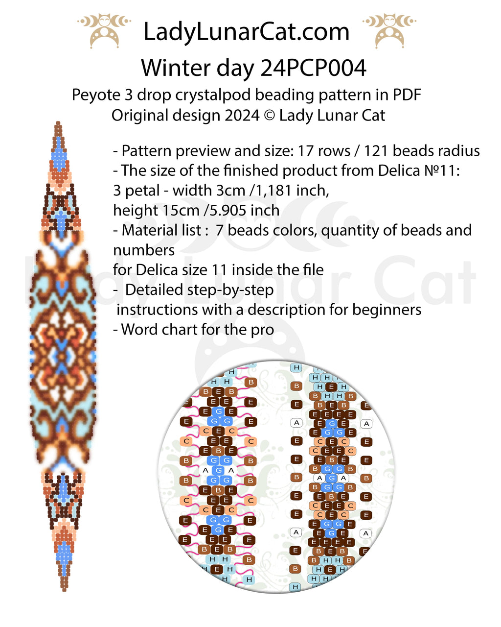 Peyote 3 drop pod Step-by-Step Beading Tutorial - DIY crystalpod pattern for beading (Copy) LadyLunarCat