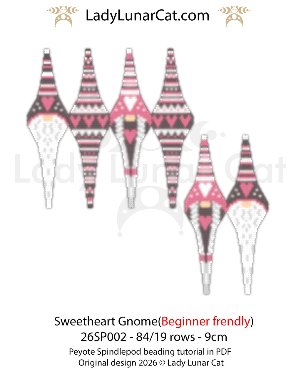 Hygge Holiday Gnome 3D Peyote Spindlepod tutorial | Scandi Santa Ornament pattern | Quick DIY Christmas Gift (Copy) LadyLunarCat