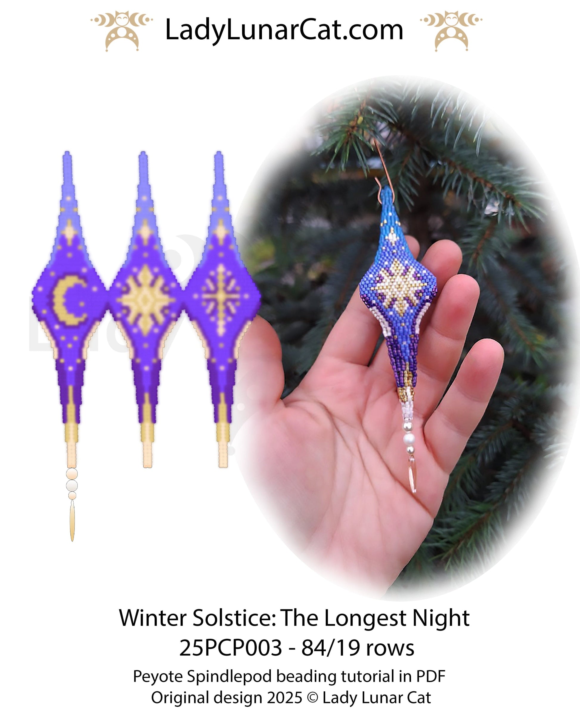 Autumn Peyote 3 drop pod Step-by-Step Beading Tutorial - DIY crystalpod pattern for beading (Copy) LadyLunarCat