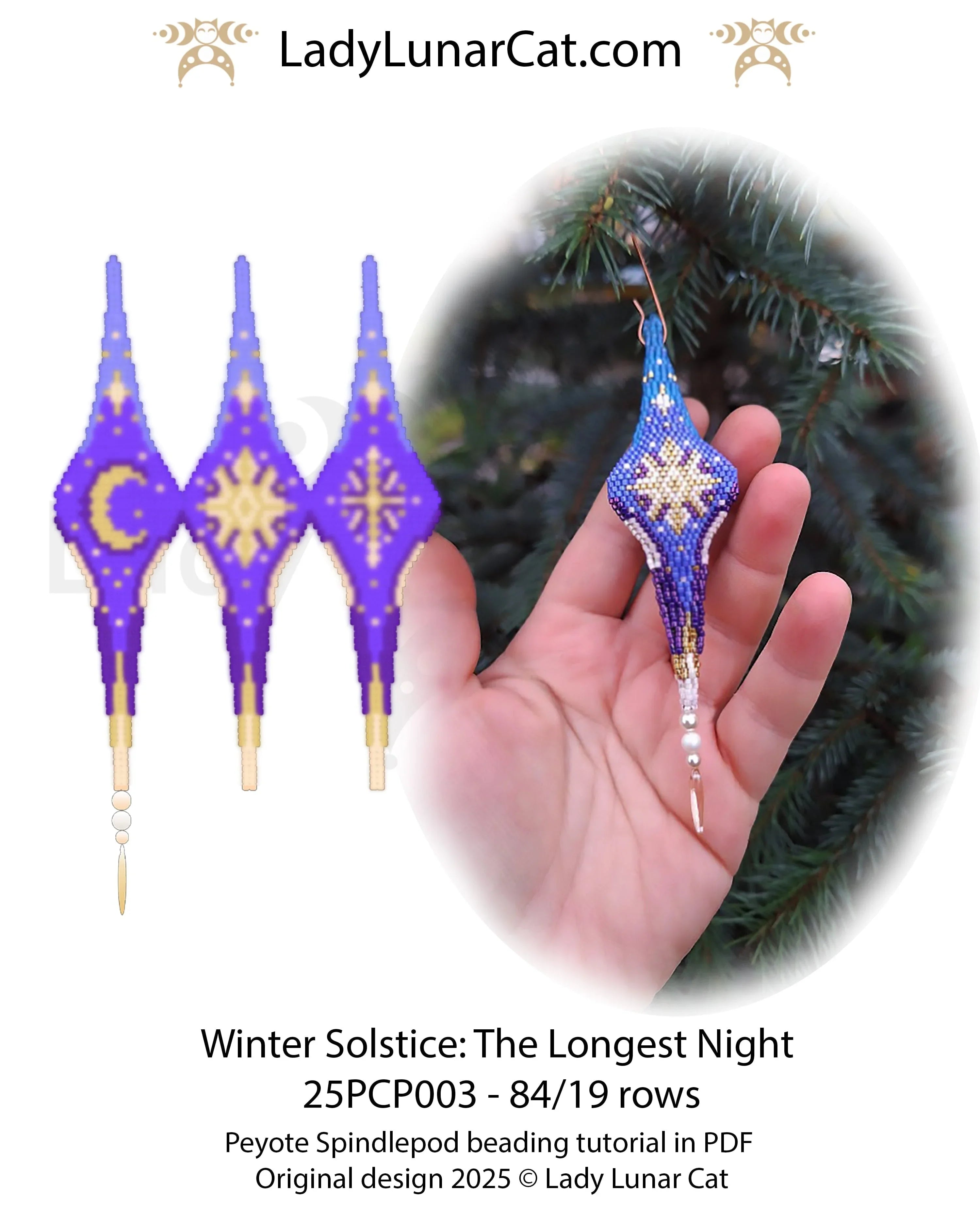 Autumn Peyote 3 drop pod Step-by-Step Beading Tutorial - DIY crystalpod pattern for beading (Copy) LadyLunarCat